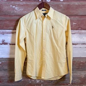 Ralph Lauren Slim Fit button down! Size 4! Yellow!